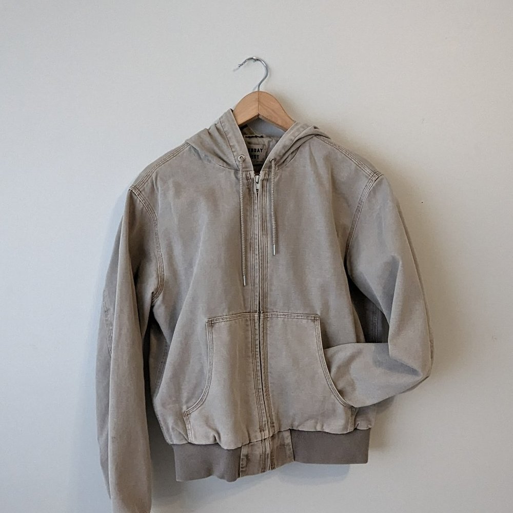Sunday Best Daisy Bomber Jacket - Concrete